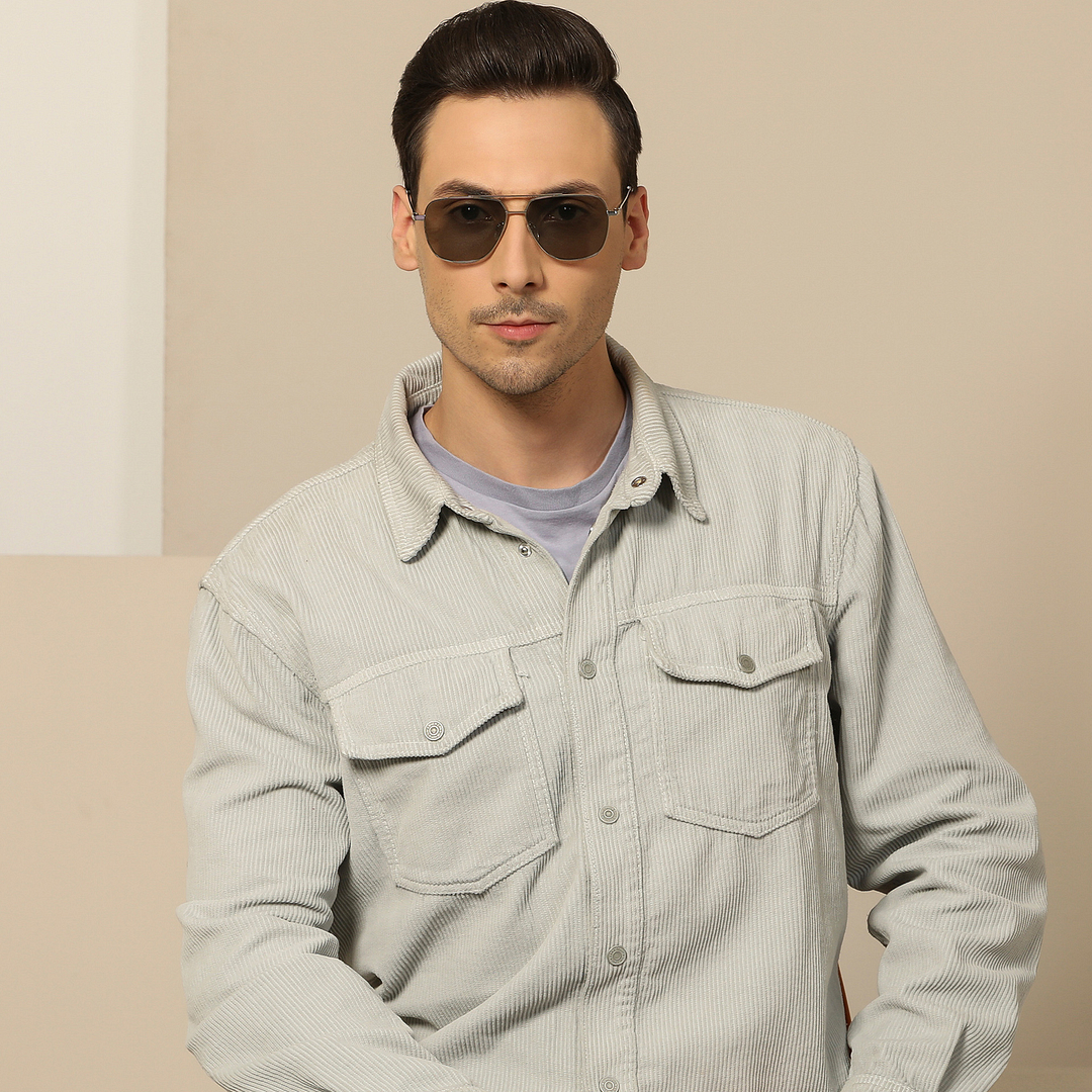 John Jacobs Online Silver Full Rim Aviator left side