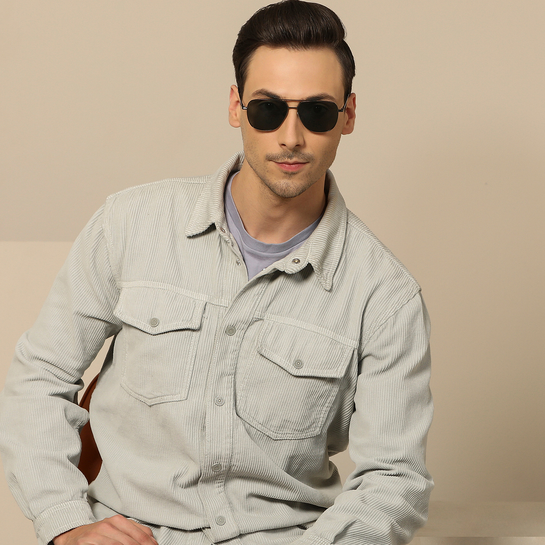 John Jacobs Gunmetal Full Rim Aviator left side