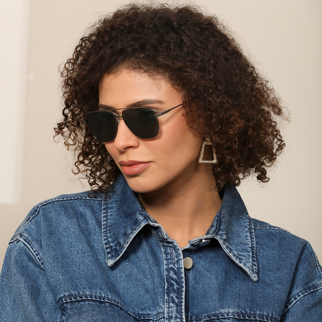 John Jacobs Gunmetal Full Rim Aviator left side