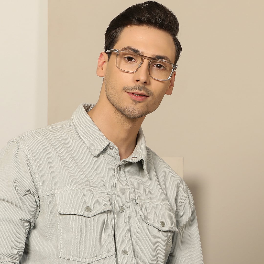 John Jacobs Crystal Transparent Full Rim Square right side