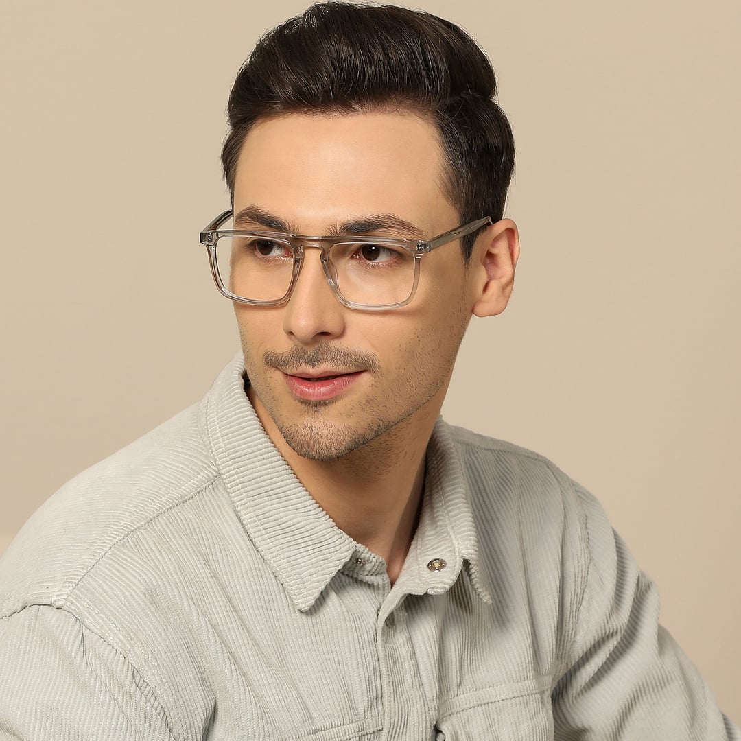 John Jacobs Crystal Transparent Full Rim Square left side