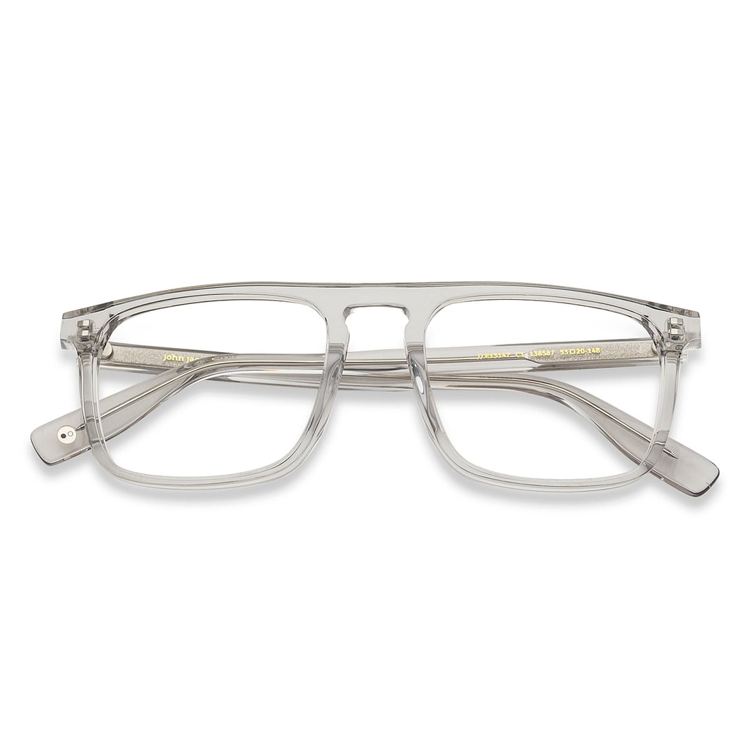 John Jacobs Crystal Transparent Full Rim Square left side