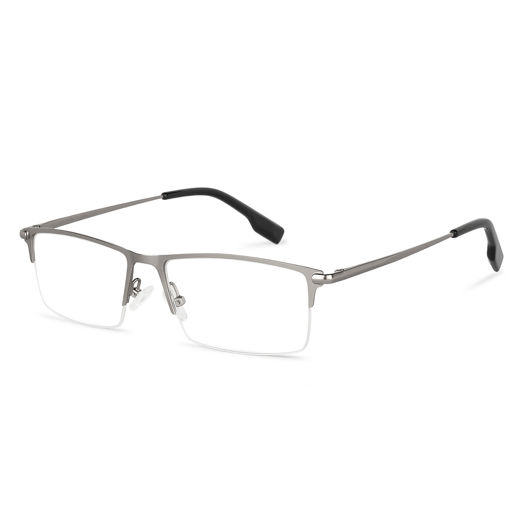 John Jacobs Online Gunmetal Half Rim Rectangle right side