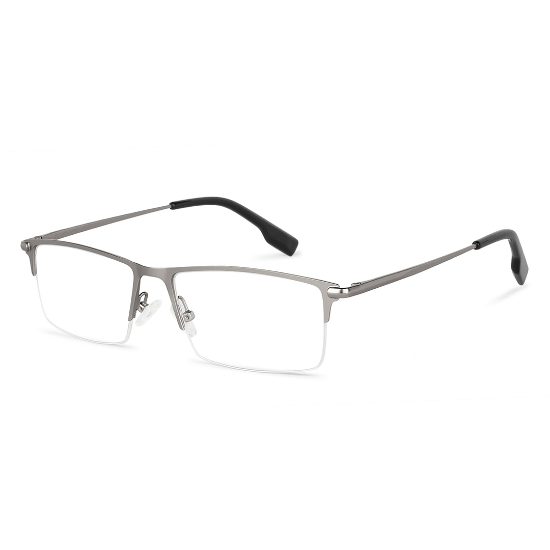 John Jacobs Online Gunmetal Half Rim Rectangle left side