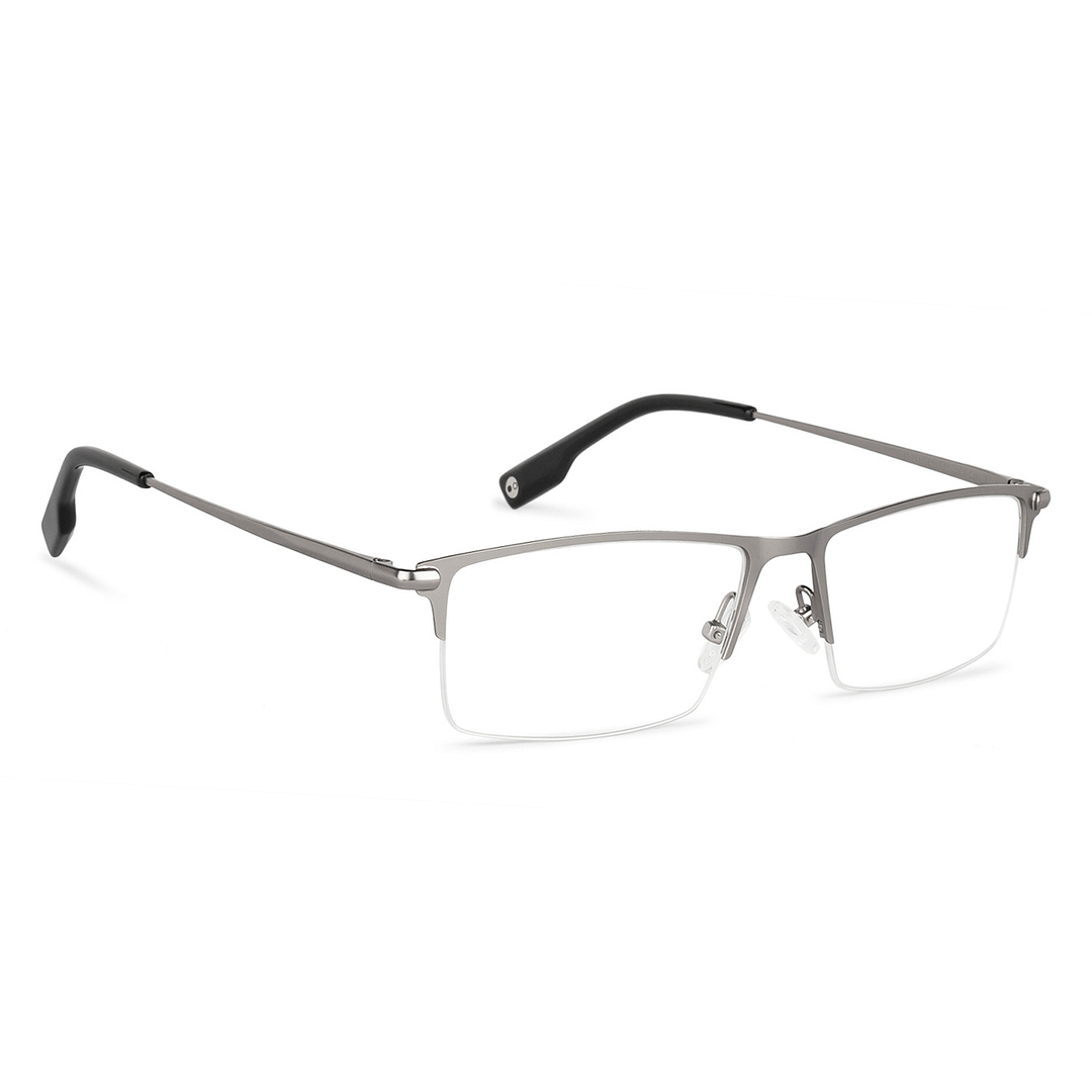 John Jacobs Online Gunmetal Half Rim Rectangle right side