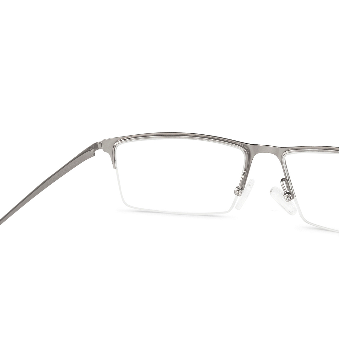 John Jacobs Online Gunmetal Half Rim Rectangle left side