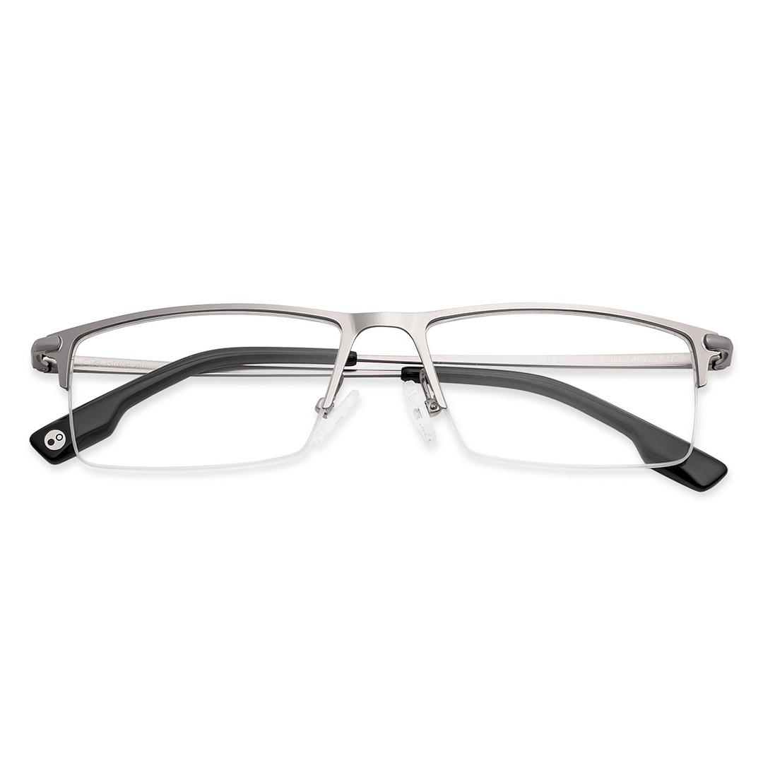 John Jacobs Online Gunmetal Half Rim Rectangle right side