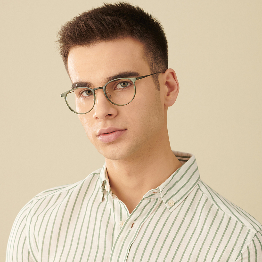 John Jacobs Bottle Green Full Rim Round left side