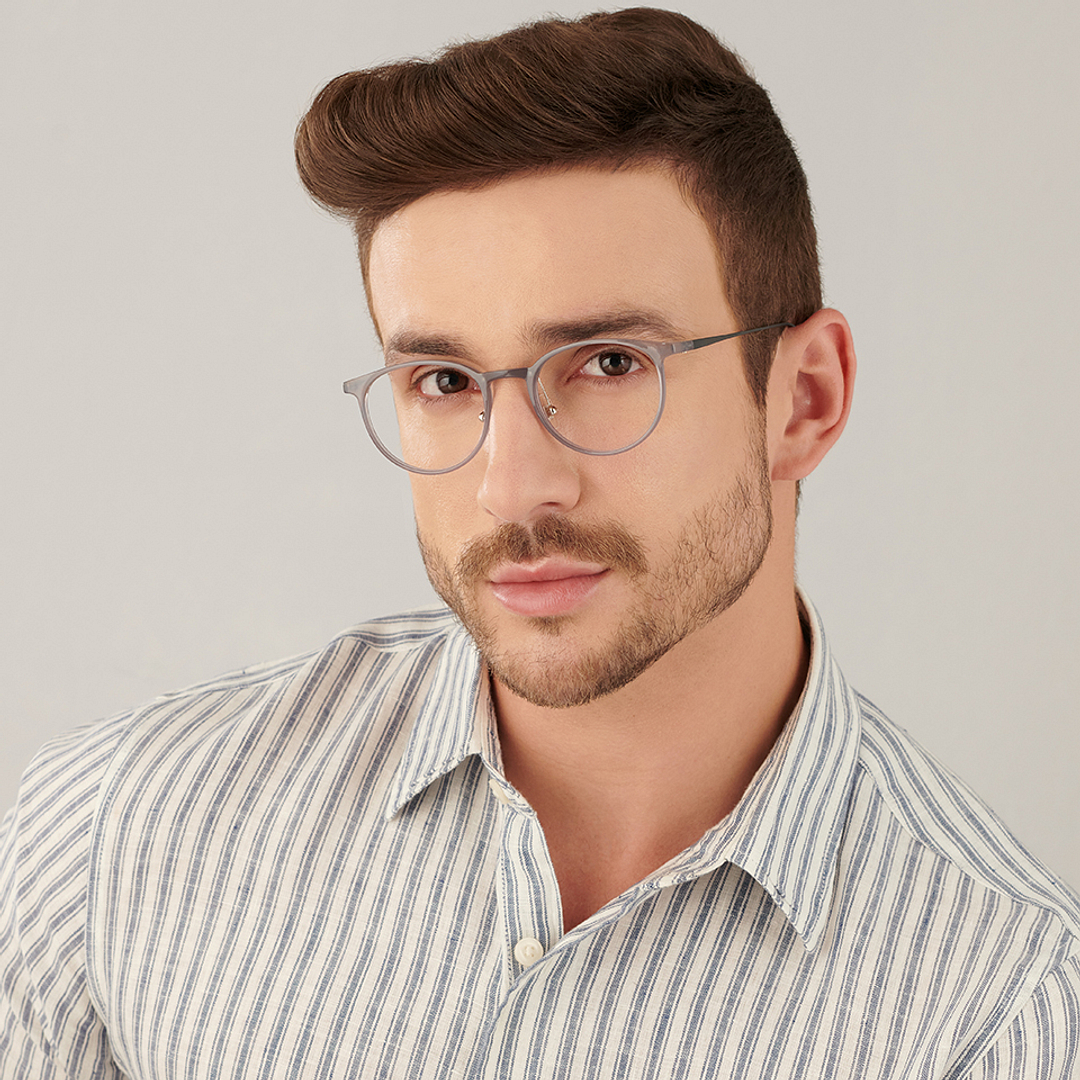 John Jacobs Gray Full Rim Round left side