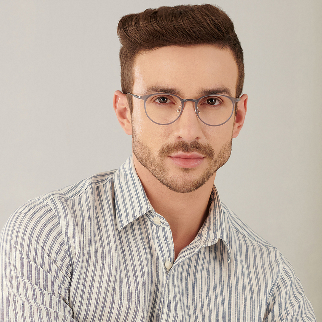 John Jacobs Gray Full Rim Round right side