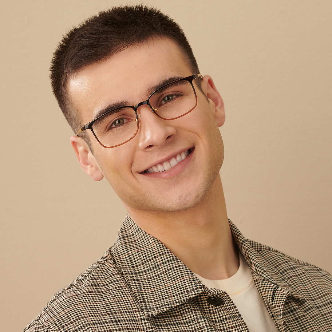 John Jacobs Online Dark Brown Full Rim Rectangle left side