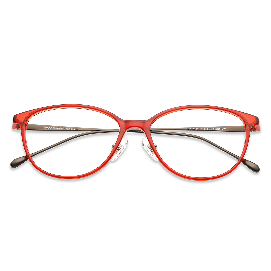 John Jacobs Online Red Full Rim Rectangle left side