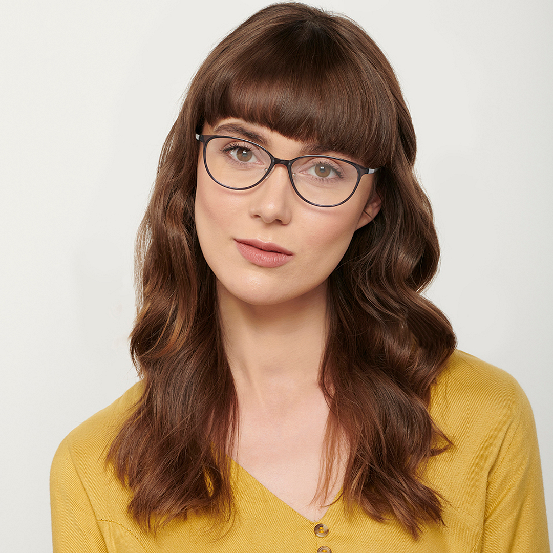 John Jacobs Dark Gray Full Rim Cat Eye left side