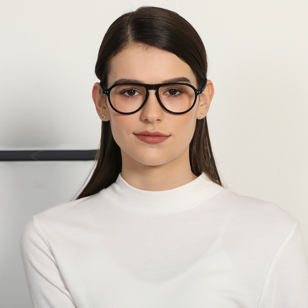 John Jacobs Online Black Full Rim Aviator right side