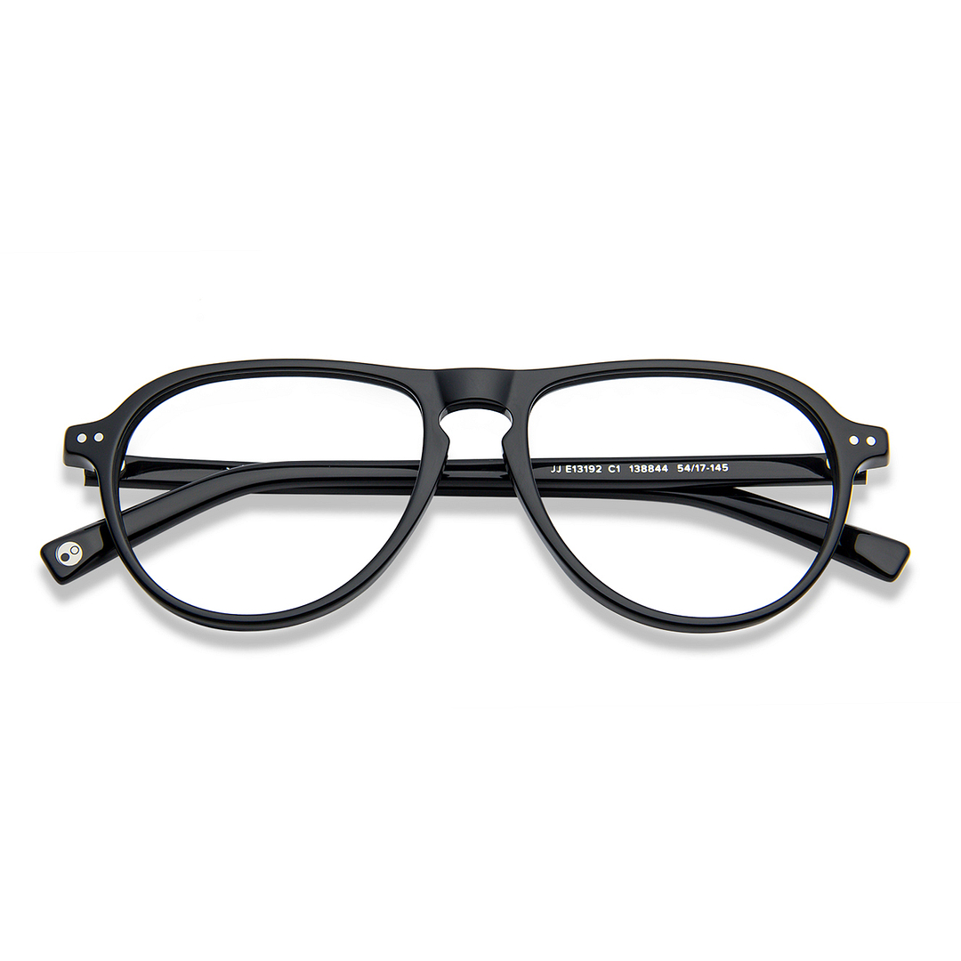 John Jacobs Online Black Full Rim Aviator left side