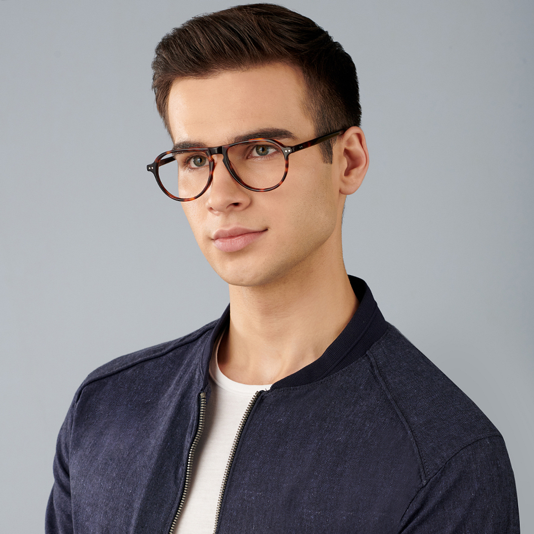 John Jacobs Online Light Brown Full Rim Aviator right side