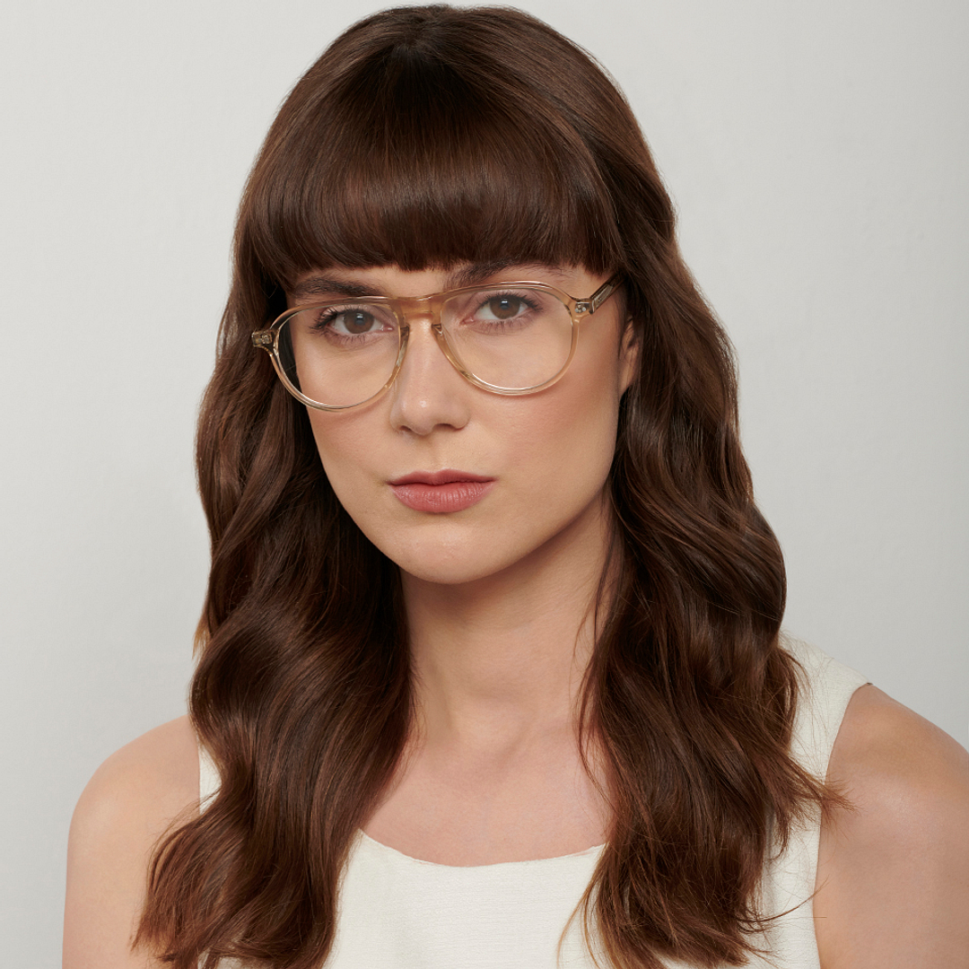 John Jacobs Online Crystal Transparent Full Rim Aviator left side