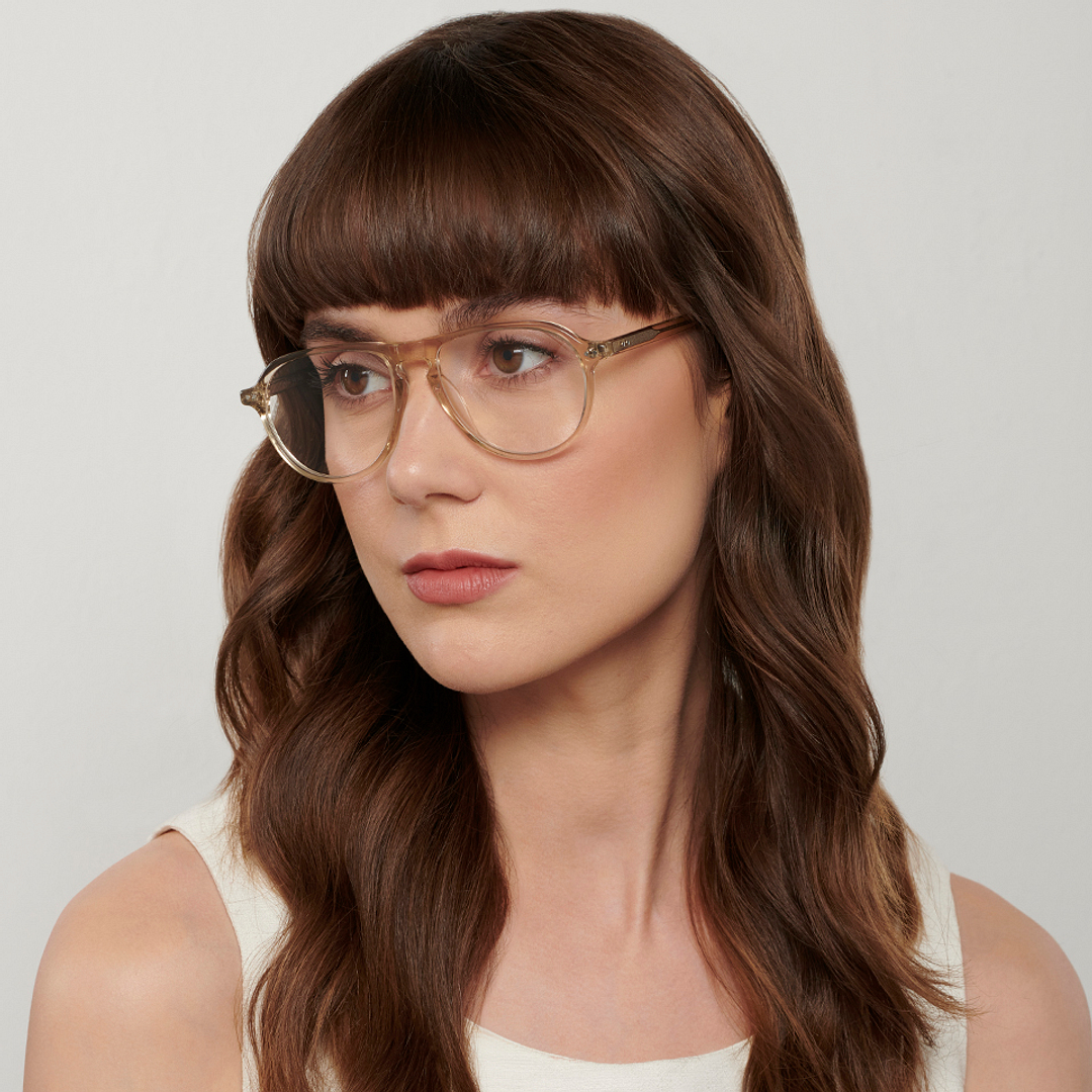 John Jacobs Online Crystal Transparent Full Rim Aviator right side