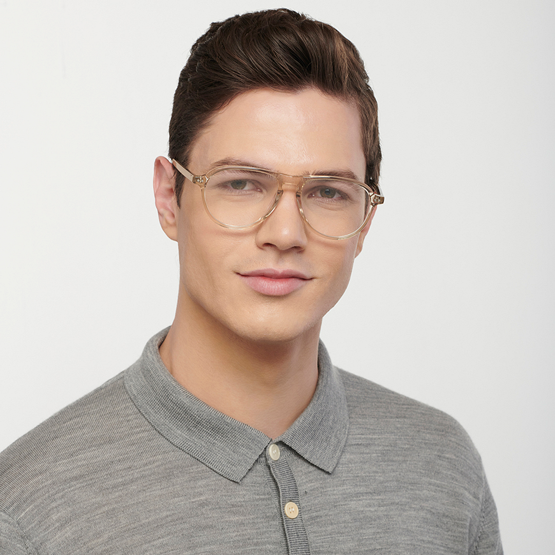 John Jacobs Online Crystal Transparent Full Rim Aviator left side