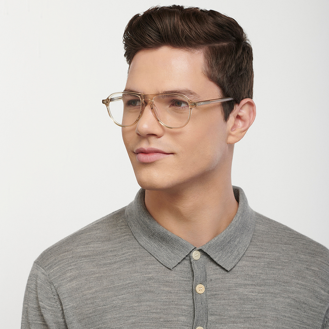 John Jacobs Online Crystal Transparent Full Rim Aviator right side