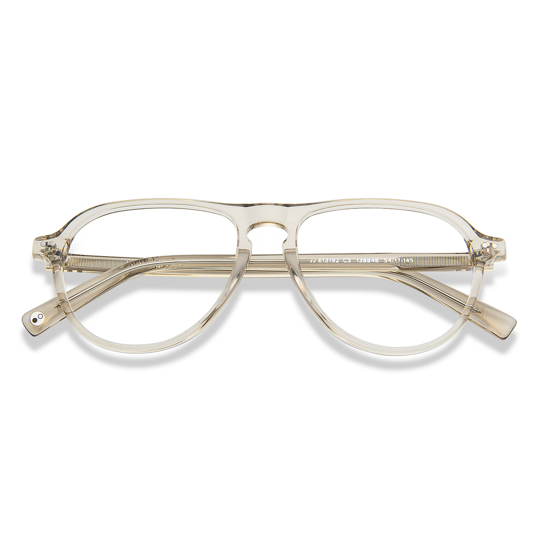 John Jacobs Online Crystal Transparent Full Rim Aviator left side