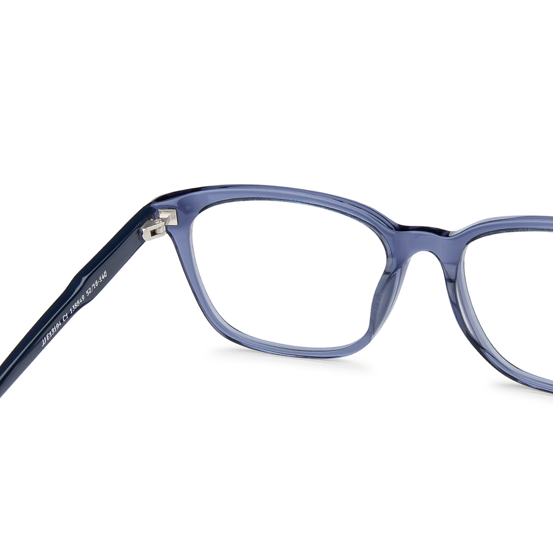 John Jacobs Screen Glasses Blue Transparent Full Rim Square right side