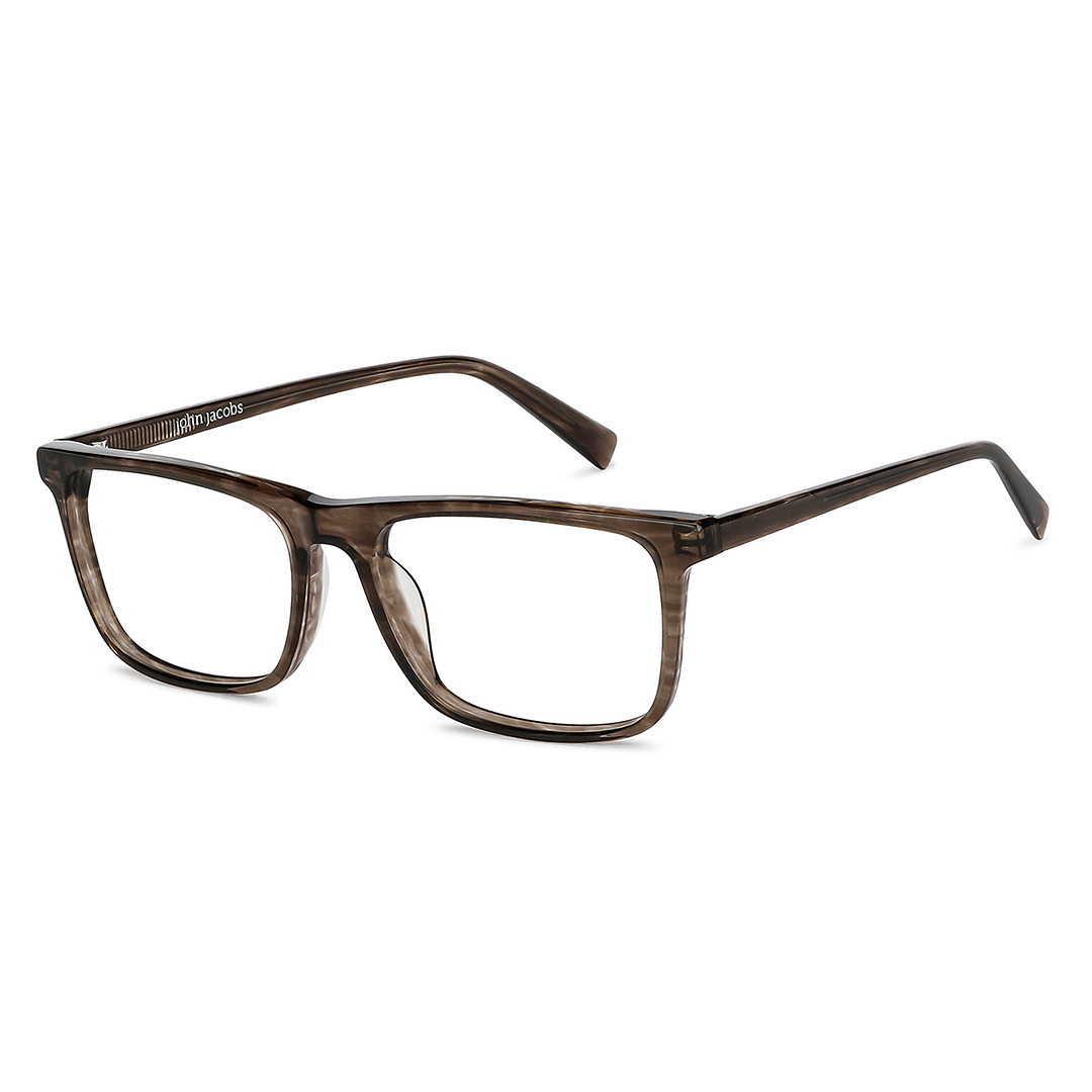 John Jacobs Screen Glasses Brown Transparent Full Rim Rectangle right side