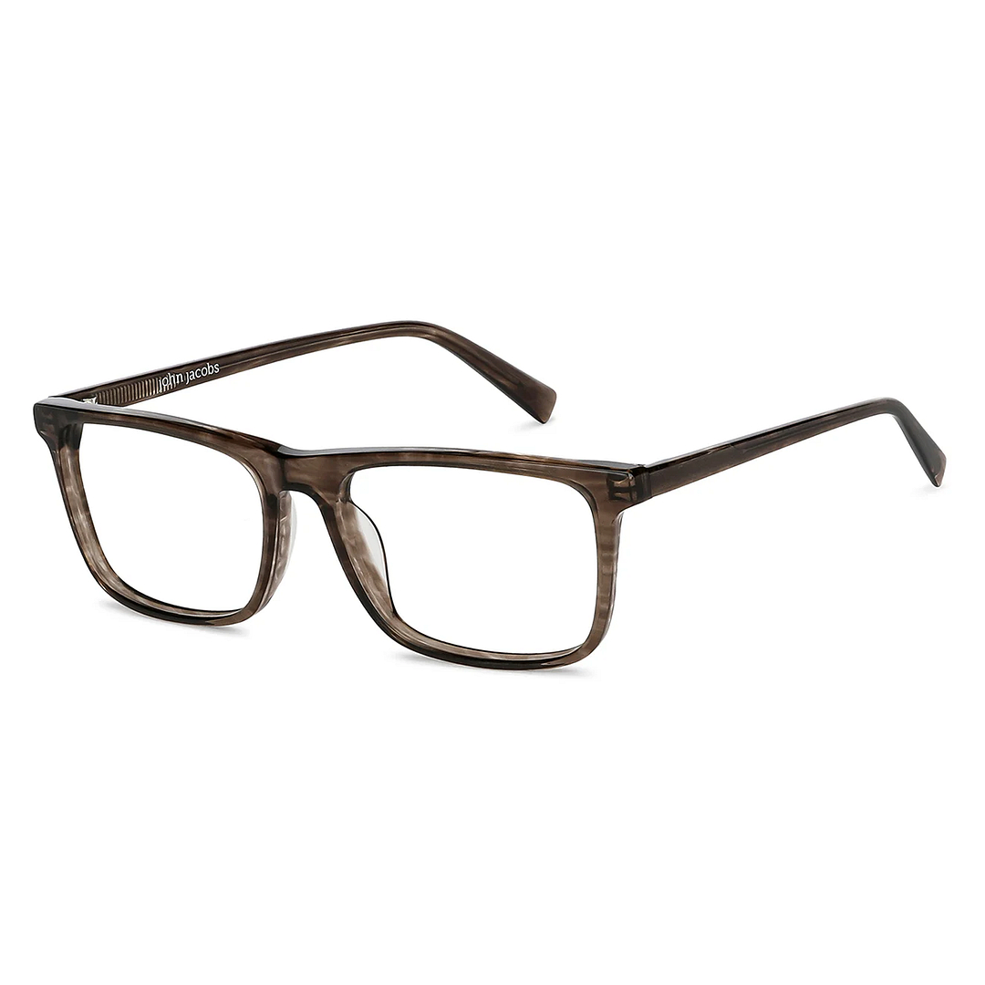 John Jacobs Screen Glasses Brown Transparent Full Rim Rectangle right side