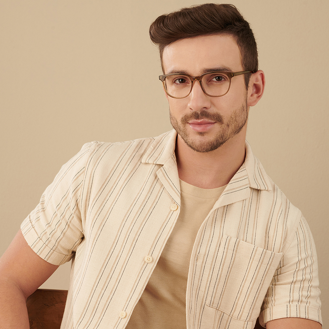 John Jacobs Light Brown Full Rim Square right side