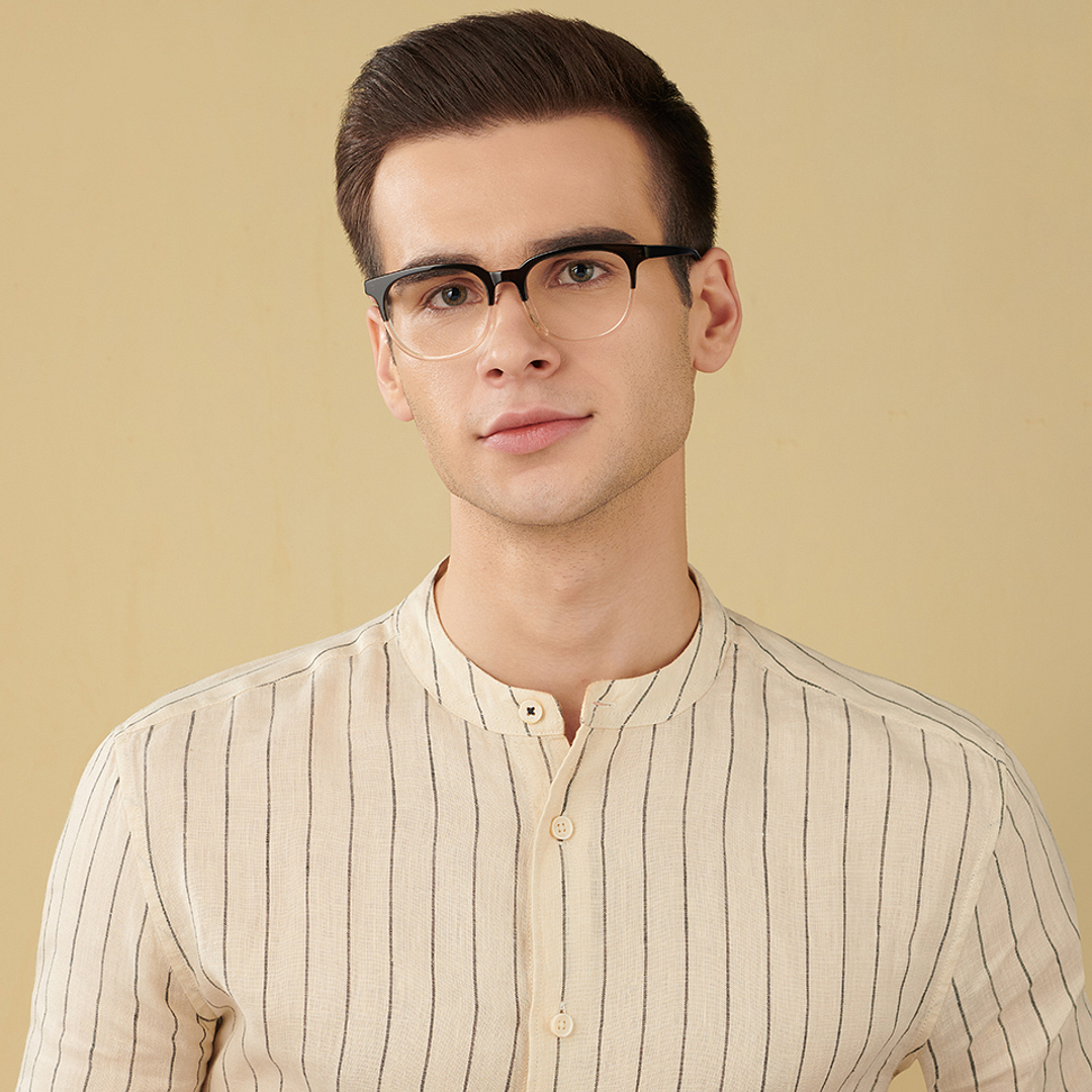 John Jacobs Screen Glasses Black Full Rim Square right side