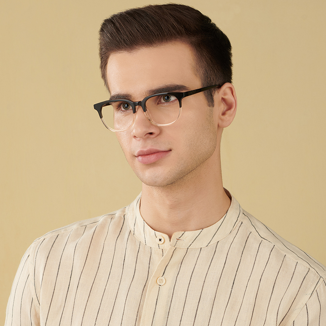 John Jacobs Screen Glasses Black Full Rim Square left side