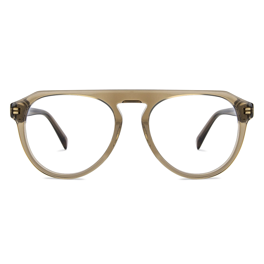 John Jacobs Screen Glasses Brown Transparent Full Rim Aviator left side