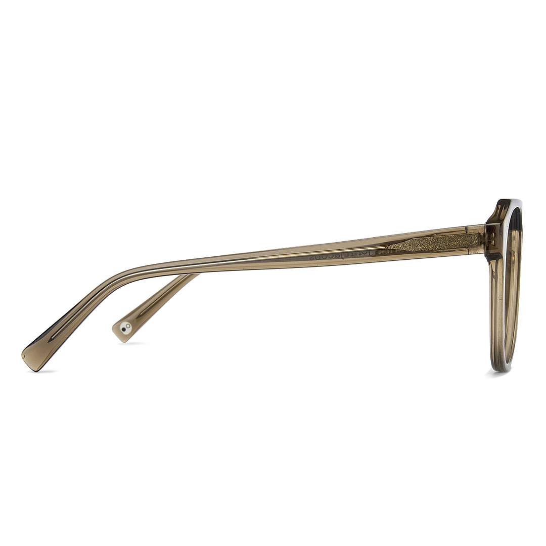 John Jacobs Screen Glasses Brown Transparent Full Rim Aviator left side