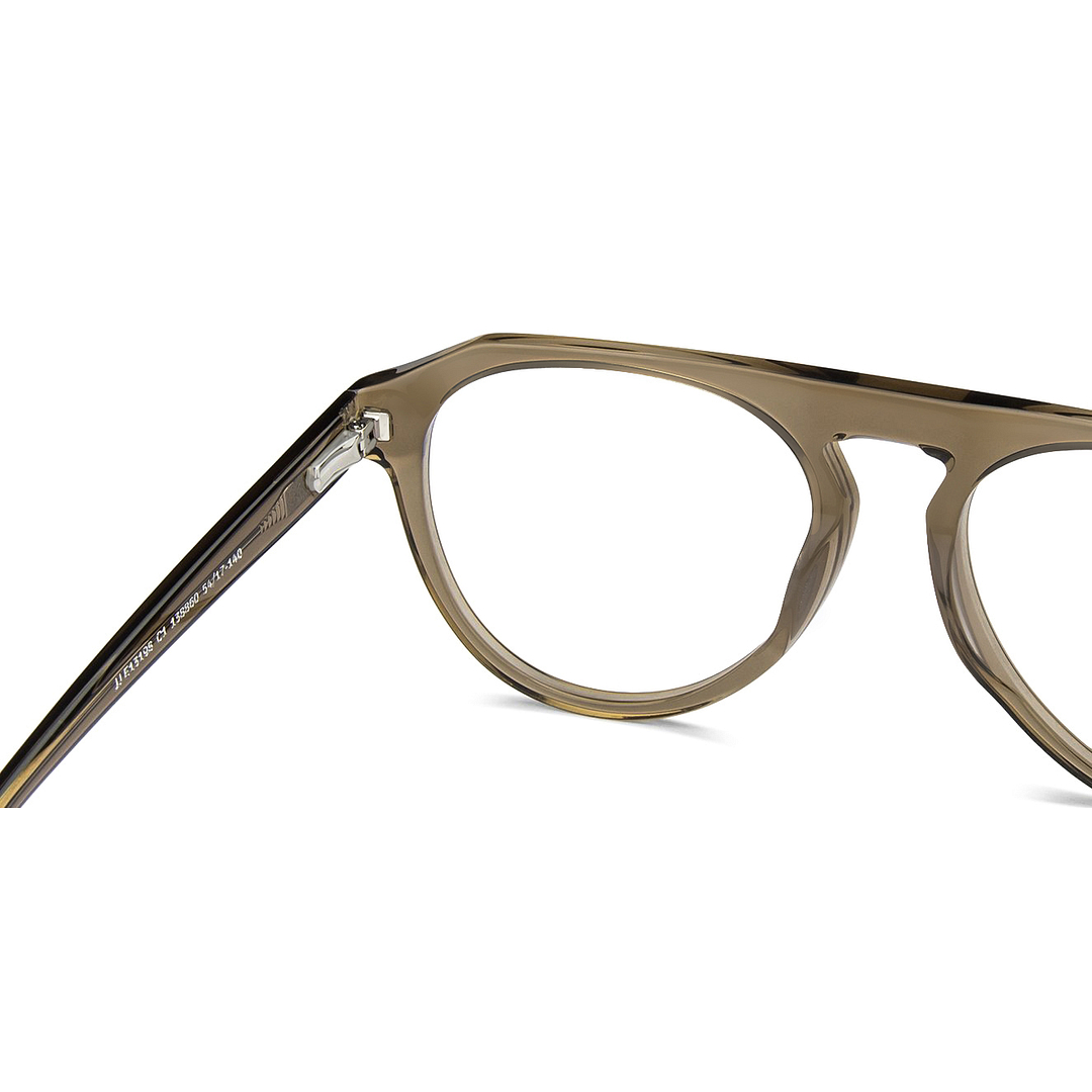 John Jacobs Screen Glasses Brown Transparent Full Rim Aviator right side