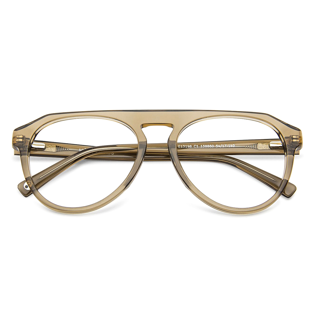 John Jacobs Screen Glasses Brown Transparent Full Rim Aviator left side