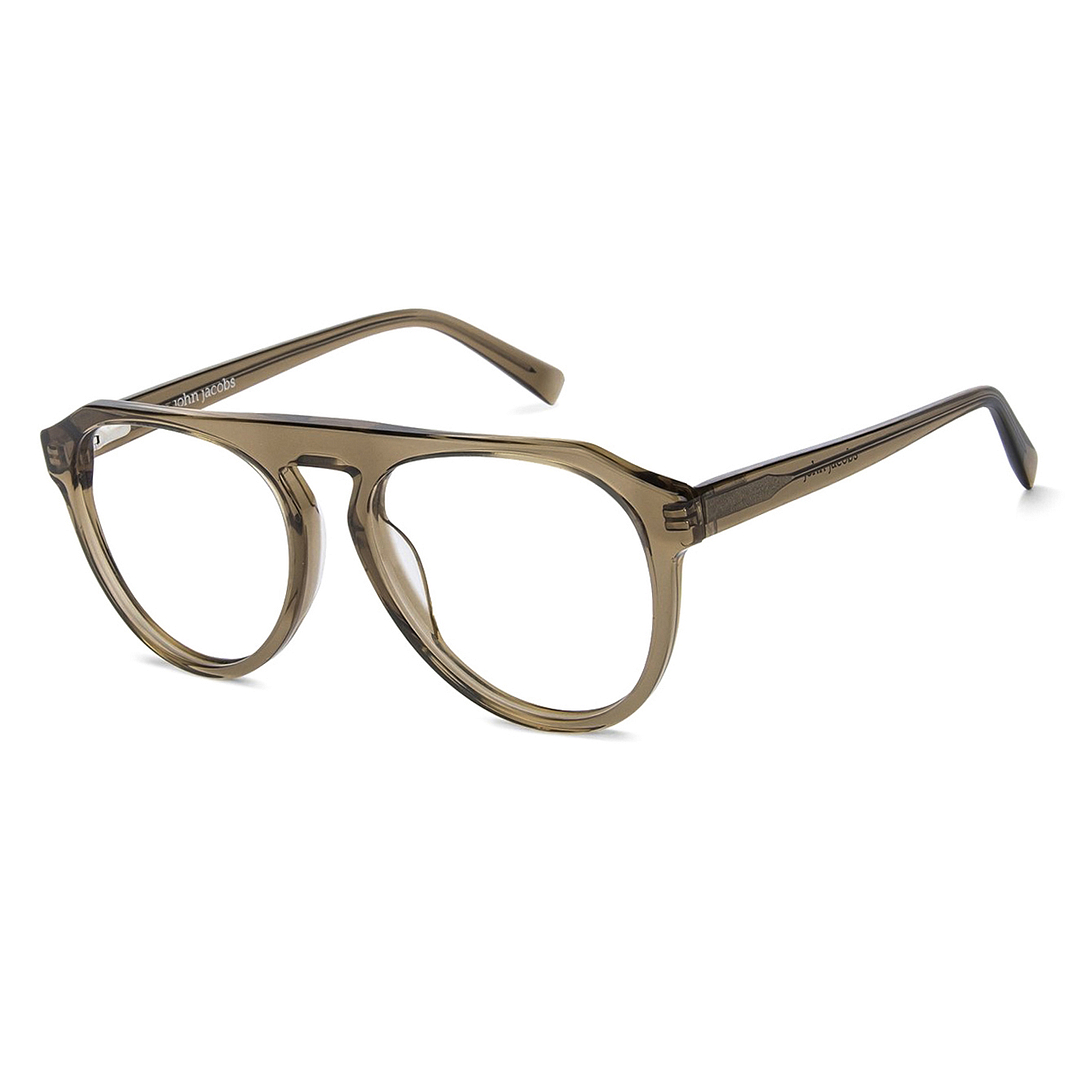 John Jacobs Screen Glasses Brown Transparent Full Rim Aviator right side