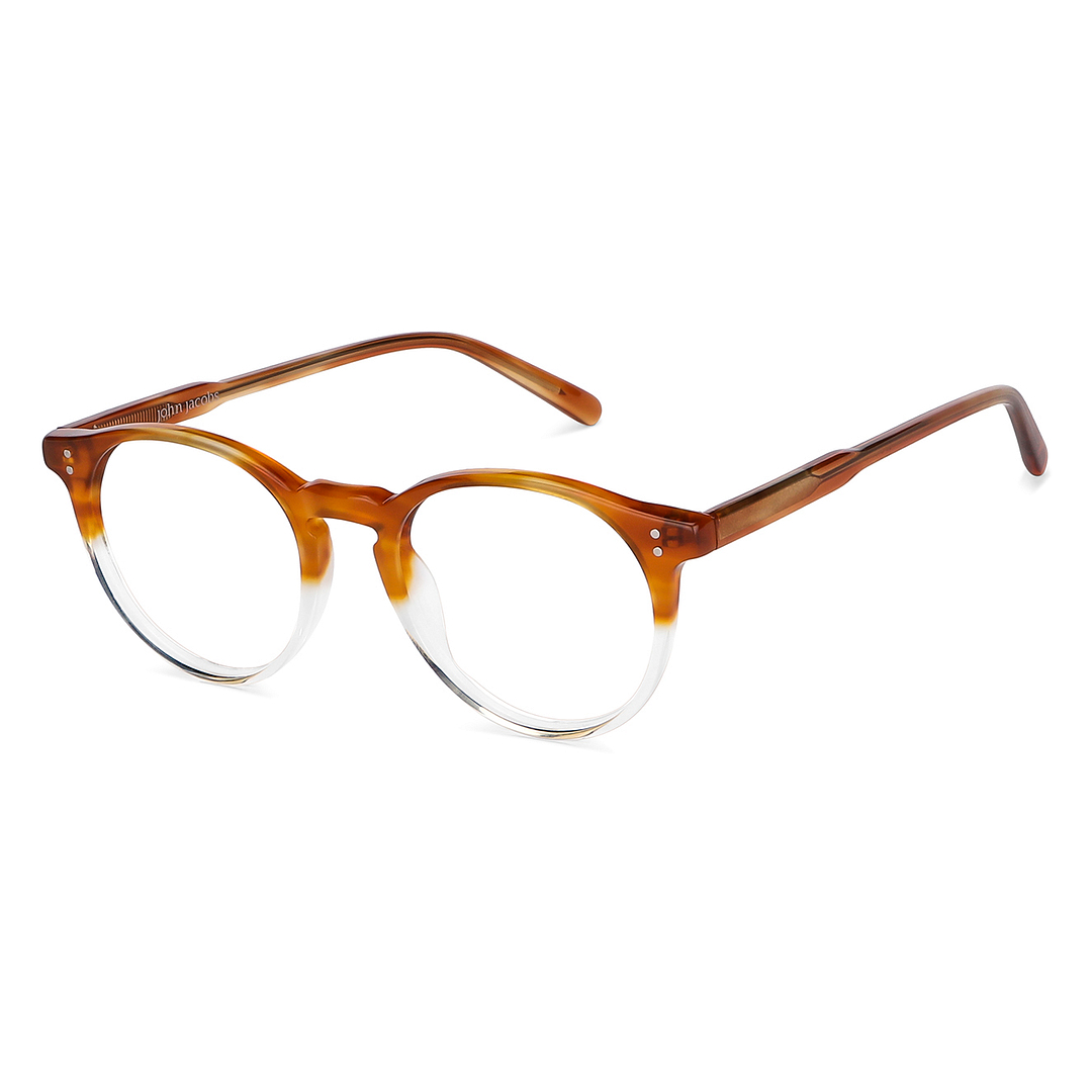 John Jacobs Brown Transparent Full Rim Round right side