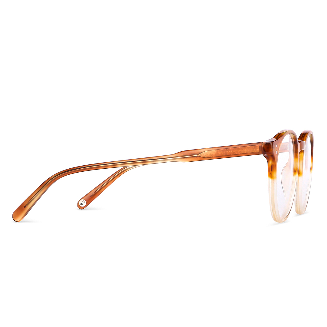 John Jacobs Brown Transparent Full Rim Round left side
