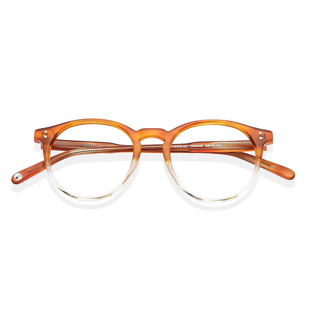 John Jacobs Brown Transparent Full Rim Round left side