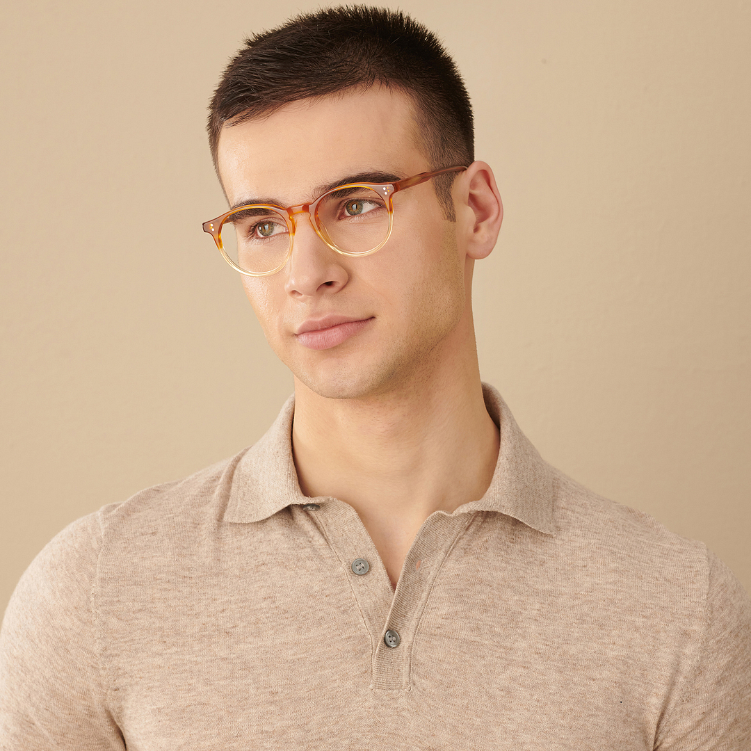 John Jacobs Brown Transparent Full Rim Round right side