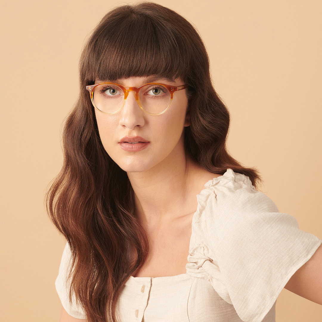 John Jacobs Brown Transparent Full Rim Round right side