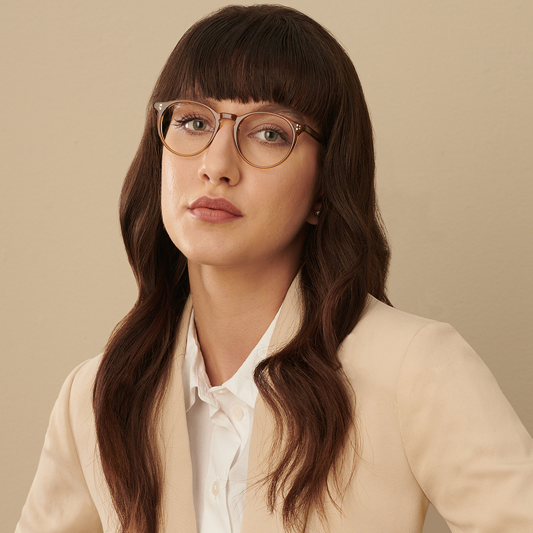 John Jacobs Online Light Brown Full Rim Round left side