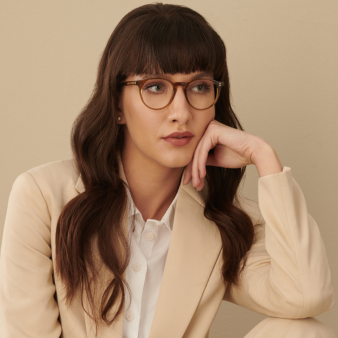 John Jacobs Online Light Brown Full Rim Round right side