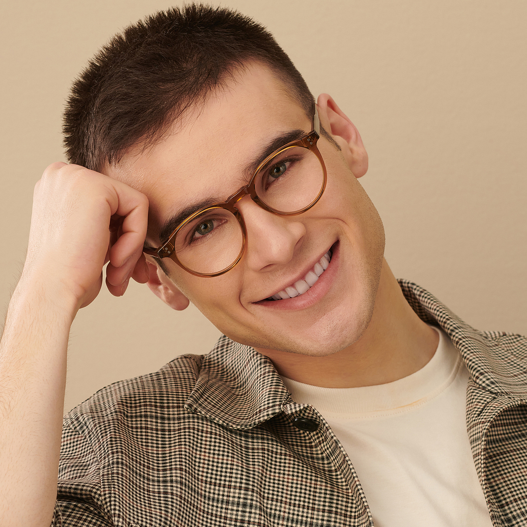 John Jacobs Online Light Brown Full Rim Round left side