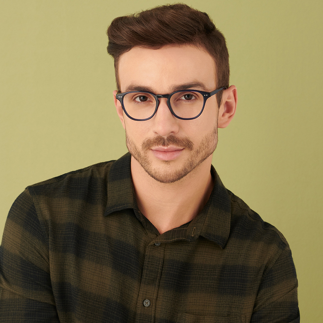 John Jacobs Online Sky Blue Full Rim Square left side