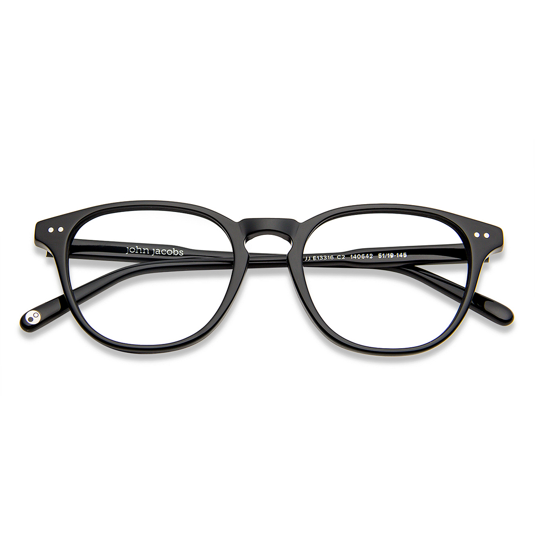 John Jacobs Online Black Full Rim Round left side