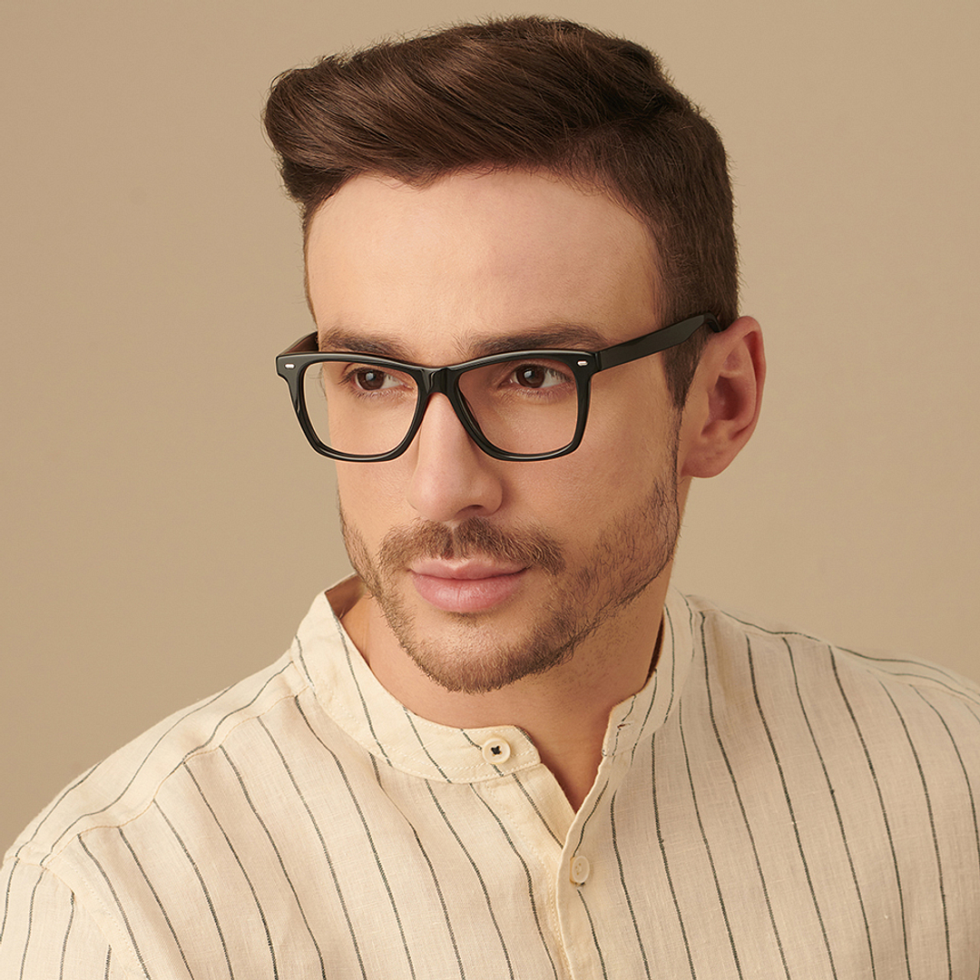 John Jacobs Online Black Full Rim Square left side