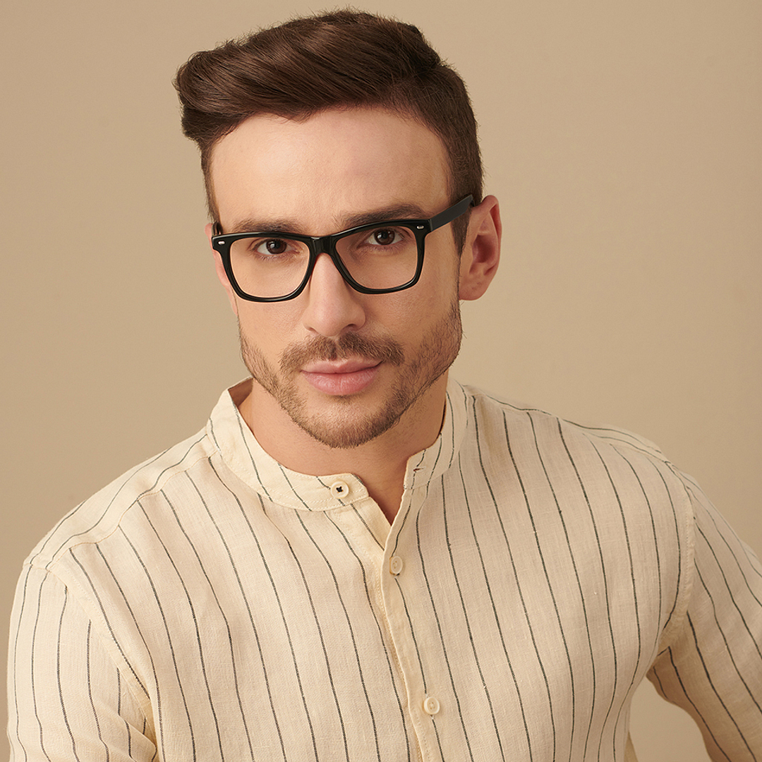 John Jacobs Online Black Full Rim Square right side