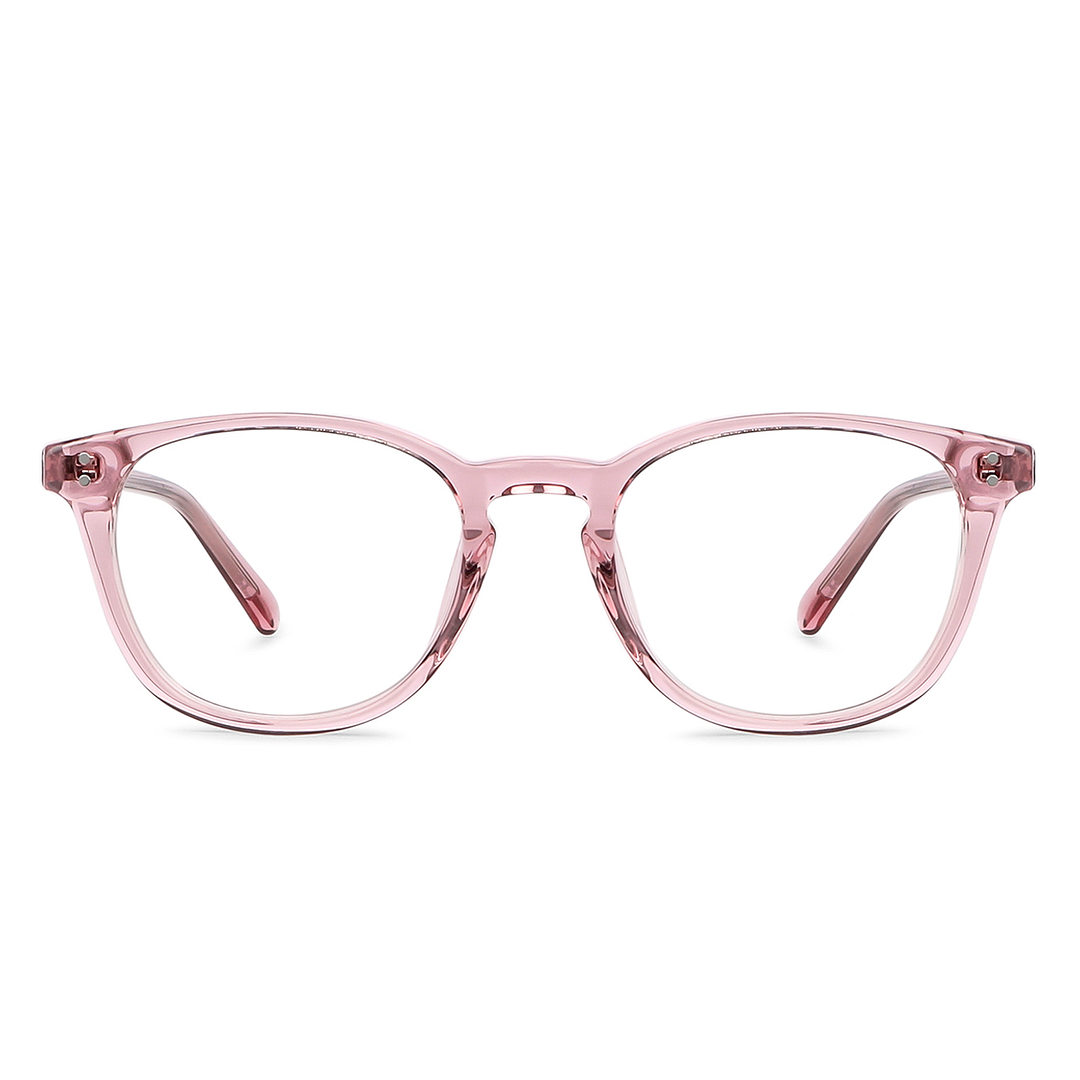 John Jacobs Pink Transparent Full Rim Round right side