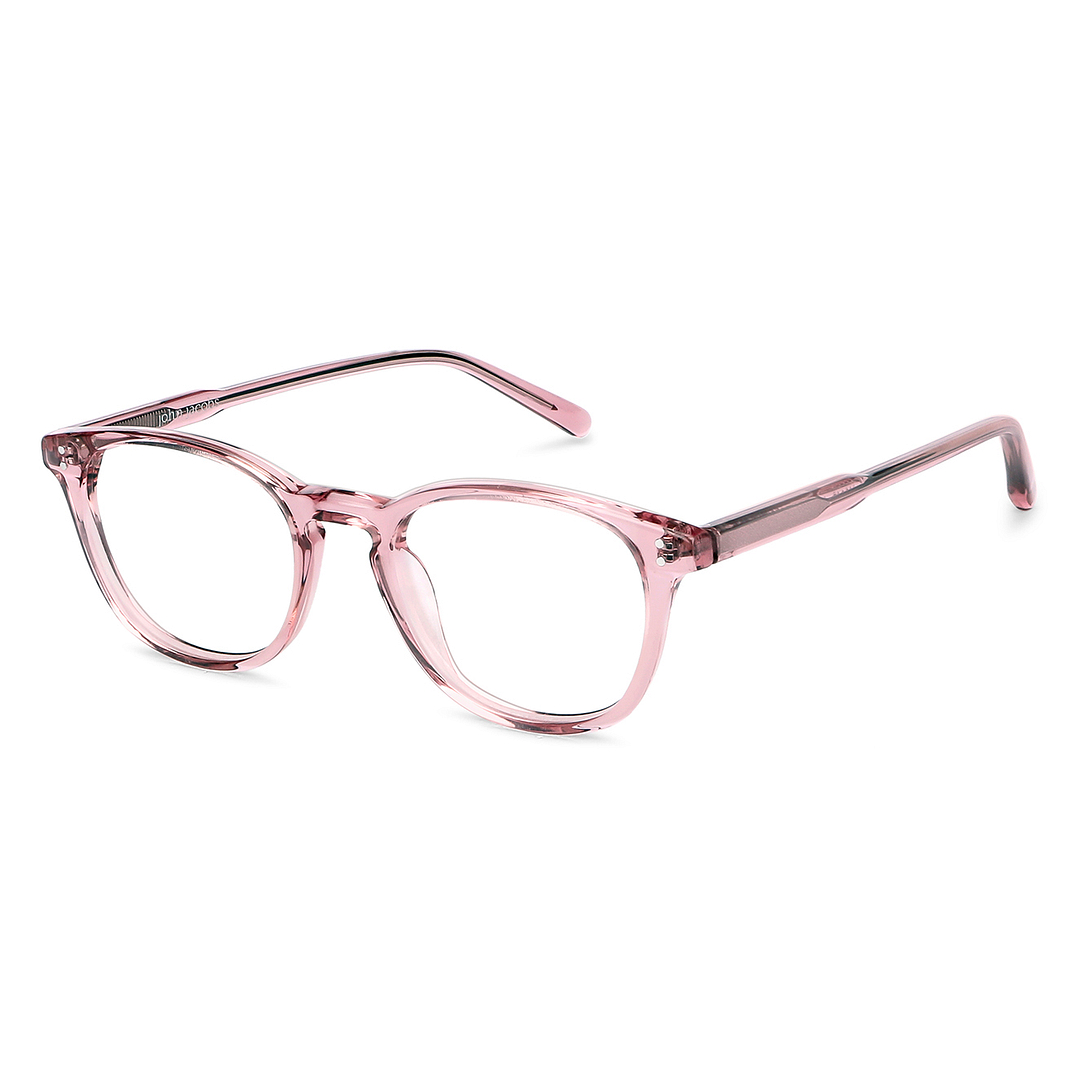 John Jacobs Pink Transparent Full Rim Round right side